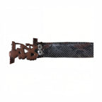 LO'DINKRA belt with snakeskin texture and copper finish buckle